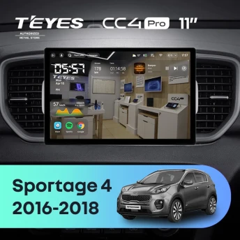 Штатная магнитола Teyes CC4 Pro 12/256 Kia Sportage 4 QL (2016-2018) Тип-A (11")