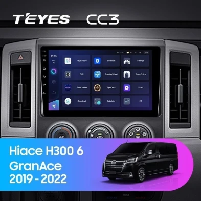 Штатная магнитола Teyes CC3 4/32 Toyota Hiace H300 VI (2019-2022) Тип-B
