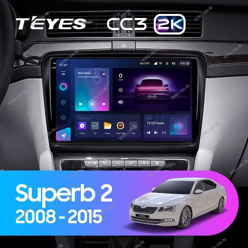 Штатная магнитола Teyes CC3 2K 6/128 Skoda Superb 2 B6 (2008-2015)