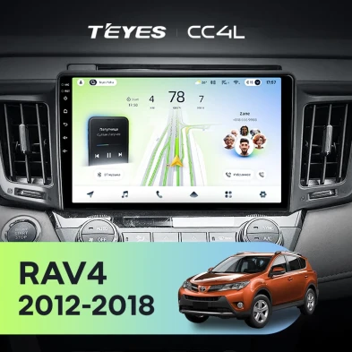 Штатная магнитола Teyes CC4L 6/64 Toyota RAV4 4 XA40 5 XA50 (2012-2018) Правый руль