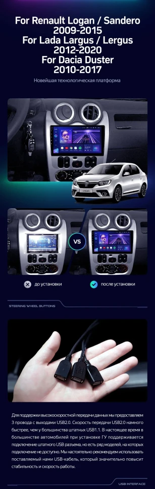 Штатная магнитола Teyes CC3 2K 6/128 Lada Largus (2012-2020)