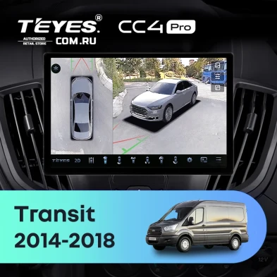 Штатная магнитола Teyes CC4 Pro 360 12/256 Ford Transit Van L3H2 (2014-2018) (13")