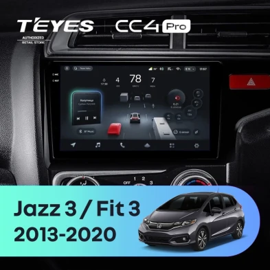 Штатная магнитола Teyes CC4 Pro 12/256 Honda Jazz 3 (2015-2020) Тип-B Правый руль