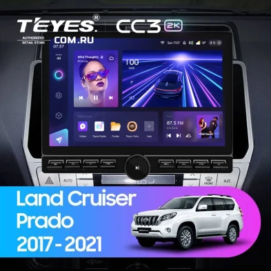 Штатная магнитола Teyes CC3 2K 6/128 Toyota Land Cruiser Prado 150 (2017-2021) (13" с кнопками)