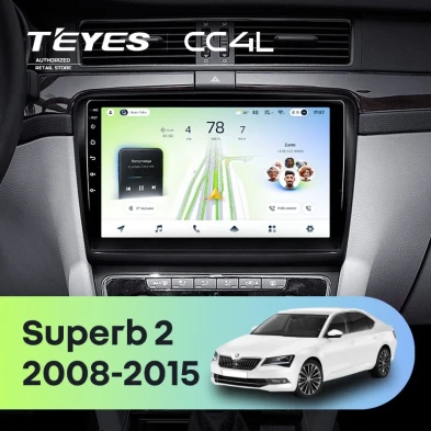Штатная магнитола Teyes CC4L 6/64 Skoda Superb 2 B6 (2008-2015)