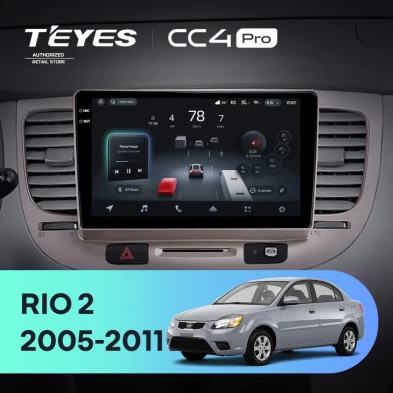 Штатная магнитола Teyes CC4 Pro 8/128 Kia Rio 2 (2005-2011) F1
