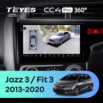 Штатная магнитола Teyes CC4 Pro 360 8/128 Honda Jazz 3 (2015-2020) Тип-B Правый руль
