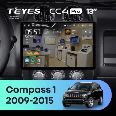 Штатная магнитола Teyes CC4 Pro 8/128 Jeep Compass 1 MK (2009-2015) (13")