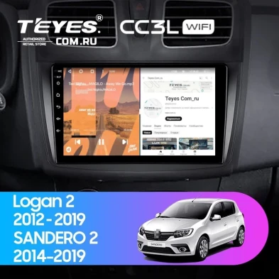 Штатная магнитола Teyes CC3L WiFi 2/32 Renault Logan 2 (2012-2022) F2