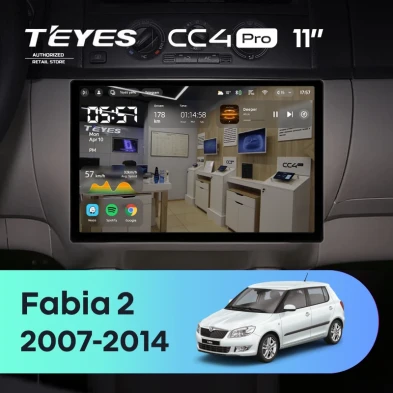 Штатная магнитола Teyes CC4 Pro 12/256 Skoda Fabia 2 (2007-2014) (11") (10 inch Universal)