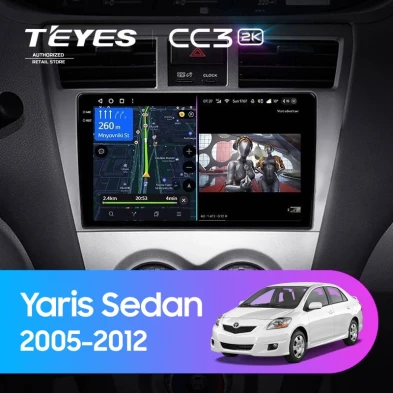 Штатная магнитола Teyes CC3 2K 4/64 Toyota Yaris Sedan (2005-2012)