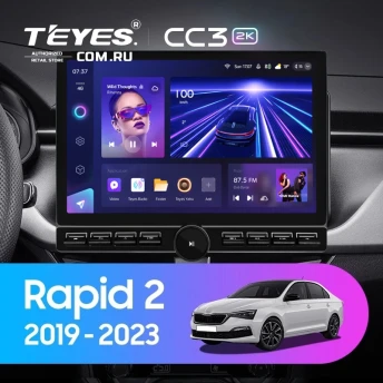 Штатная магнитола Teyes CC3 2K 6/128 Skoda Rapid 2 (2019-2023) (13" с кнопками)