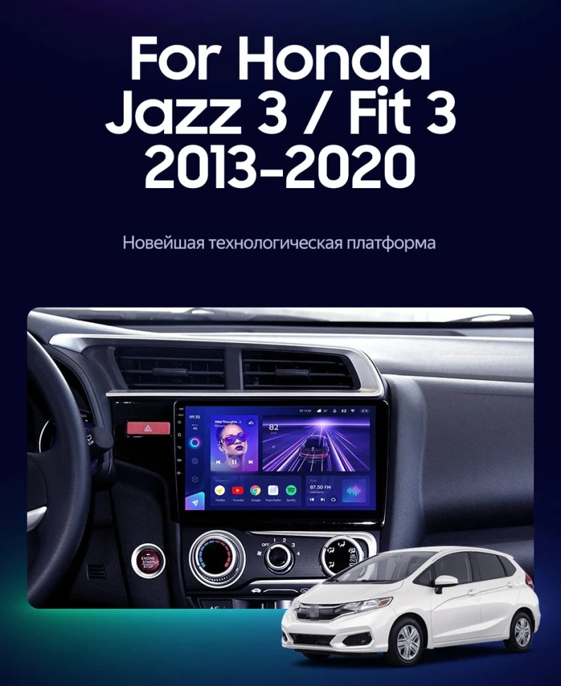 Штатная магнитола Teyes CC3L 4/32 Honda Jazz 3 (2013-2020) Тип-B