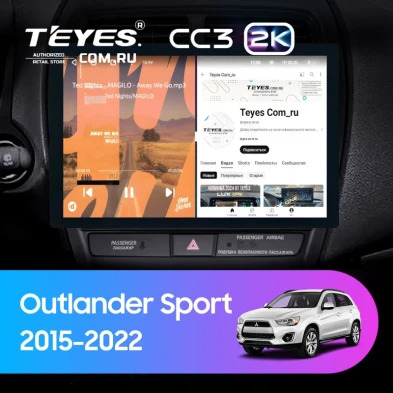 Штатная магнитола Teyes CC3 2K 4/32 Mitsubishi Outlander Sport (2015-2026) Тип-B (13")