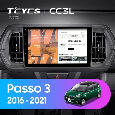 Штатная магнитола Teyes CC3L 4/32 Toyota Passo 3 (2016-2021) Правый руль