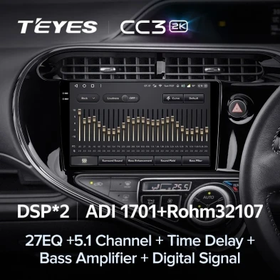 Штатная магнитола Teyes CC3 2K 360 6/128 Toyota Prius C (2018-2020) Правый руль