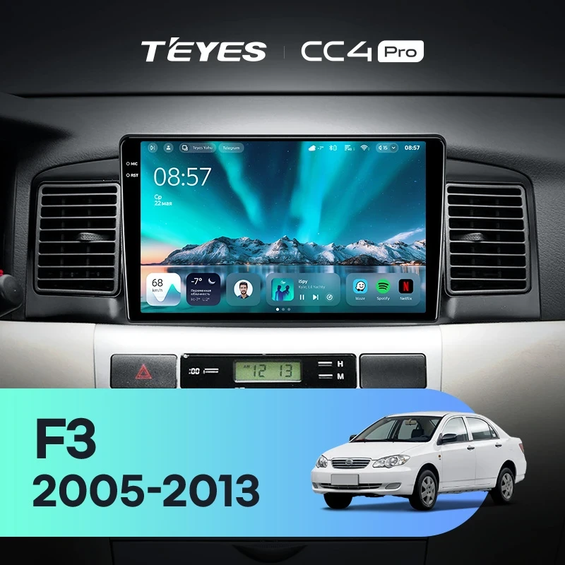 Штатная магнитола Teyes CC4 Pro 8/128 BYD F3 (2005-2013)
