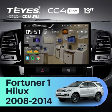Штатная магнитола Teyes CC4 Pro 12/256 Toyota Fortuner (2008-2014) F1 (13")
