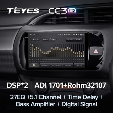 Штатная магнитола Teyes CC3 2K 4/64 Toyota Vitz III XP130 (2014-2019) Правый руль