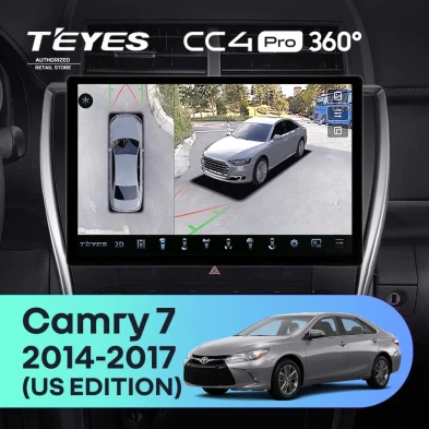 Штатная магнитола Teyes CC4 Pro 360 12/256 Toyota Camry 7 XV 50 55 (2014-2017) (North America) F5 (13")