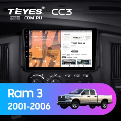 Штатная магнитола Teyes CC3 4/32 Dodge Ram 3 DR/DH (2001-2006) (0din)