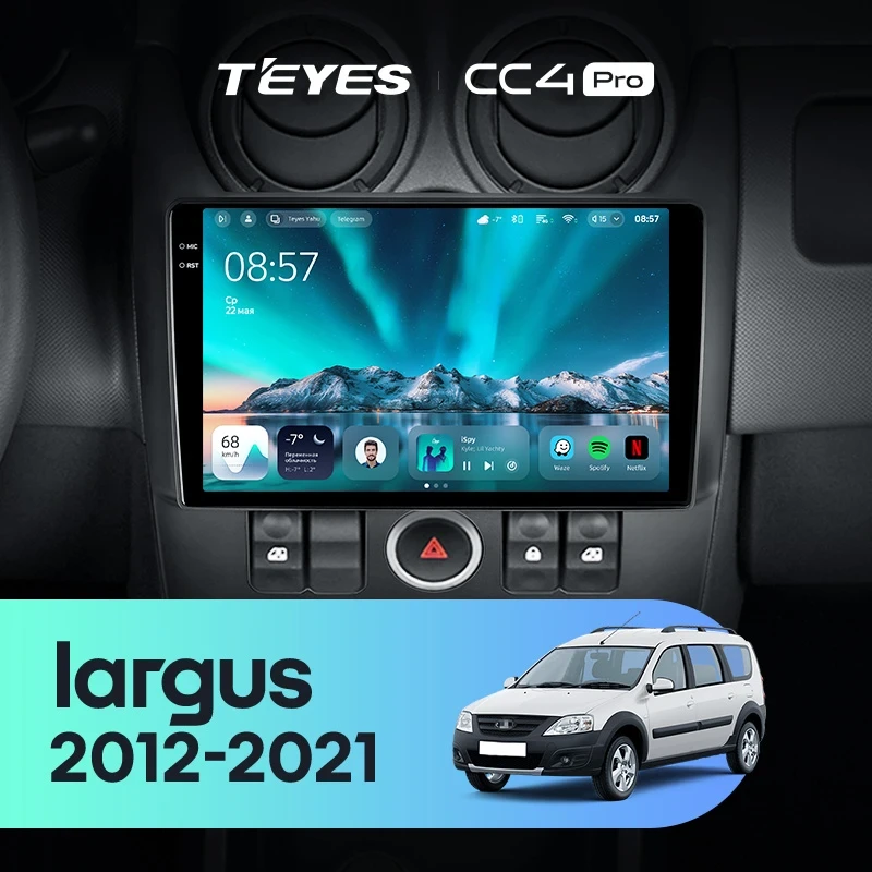 Штатная магнитола Teyes CC4 Pro 8/128 LADA largus (2012-2021)