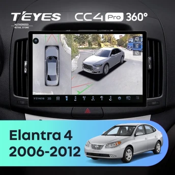 Штатная магнитола Teyes CC4 Pro 360 8/128 Hyundai Elantra 4 HD (2006-2012) (13")