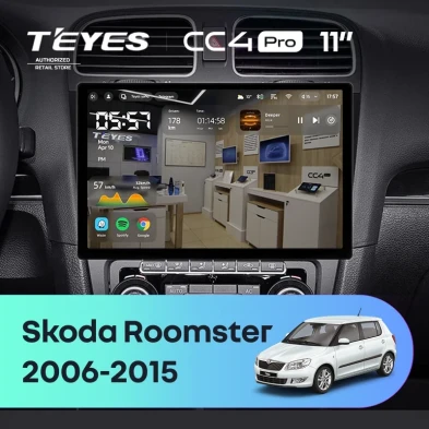 Штатная магнитола Teyes CC4 Pro 12/256 Skoda Roomster (2006-2015) (11")