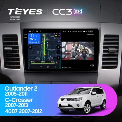 Штатная магнитола Teyes CC3 2K 4/64 Mitsubishi Outlander 2 (2005-2011) Тип-B