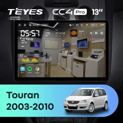 Штатная магнитола Teyes CC4 Pro 8/128 Volkswagen Touran 1 (2003-2010) F2 (13")