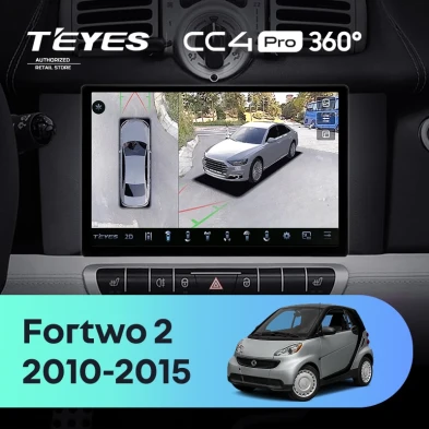 Штатная магнитола Teyes CC4 Pro 360 12/256 Mercedes-Benz Smart Fortwo 2 (2010-2015) F1 (11")