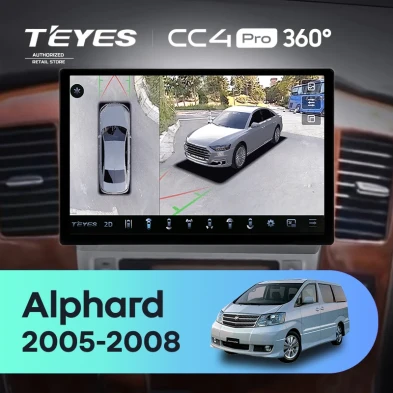 Штатная магнитола Teyes CC4 Pro 360 12/256 Toyota Alphard 1 H10 (2005-2008) F2 (11")