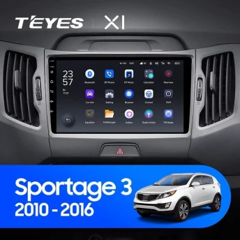 Штатная магнитола Teyes X1 4G 2/32 Kia Sportage 3 SL (2010-2016) Тип-A