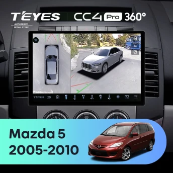 Штатная магнитола Teyes CC4 Pro 360 12/256 Mazda Premacy 2 (2005-2010) (13")
