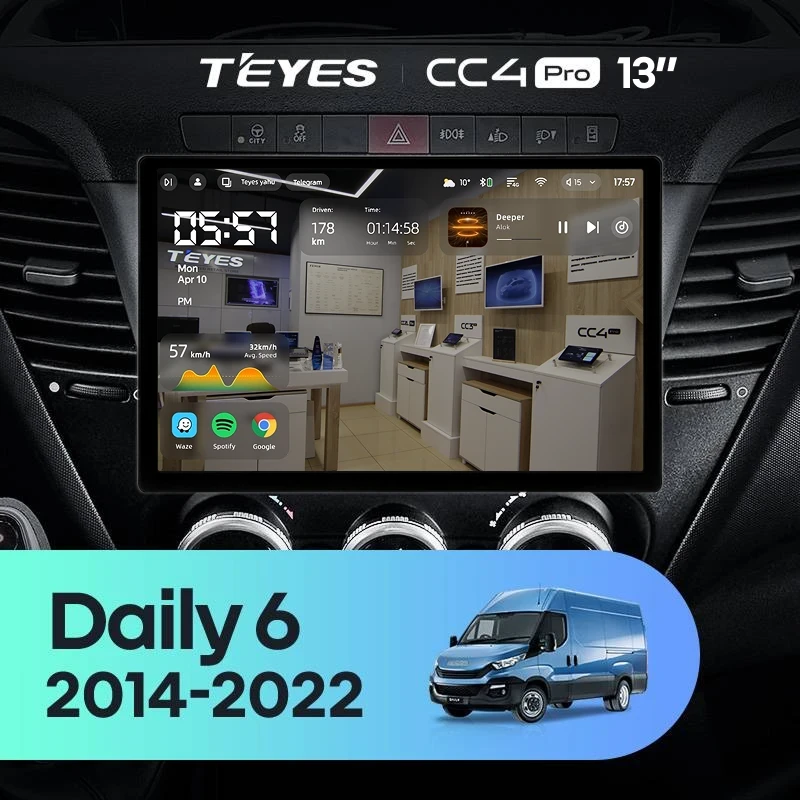 Штатная магнитола Teyes CC4 Pro 12/256 Iveco Daily 6 (2014-2022) (13")