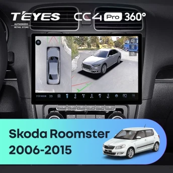 Штатная магнитола Teyes CC4 Pro 360 12/256 Skoda Roomster (2006-2015) (11")