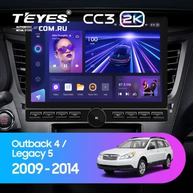 Штатная магнитола Teyes CC3 2K 6/128 Subaru Outback 4 (2009-2014) (13" с кнопками)