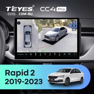 Штатная магнитола Teyes CC4 Pro 360 8/128 Skoda Rapid 2 (2019-2023) (13")