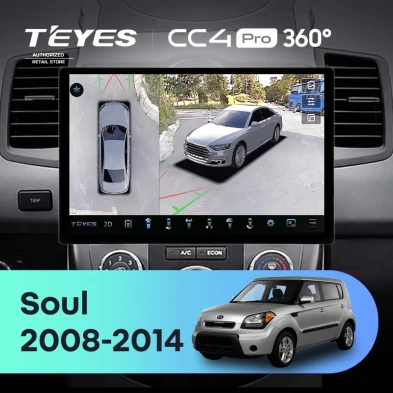 Штатная магнитола Teyes CC4 Pro 360 8/128 Kia Soul 1 (2008-2014) (13")