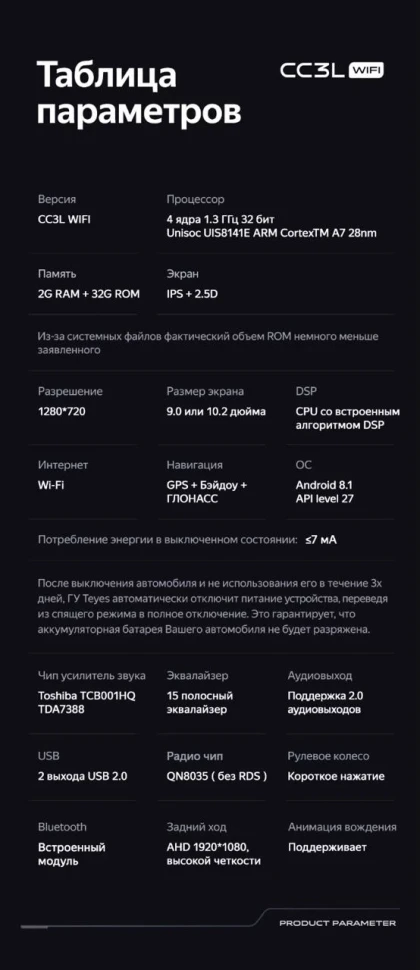 Штатная магнитола Teyes CC3L WiFi 2/32 Suzuki Swift 5 (2016-2020)