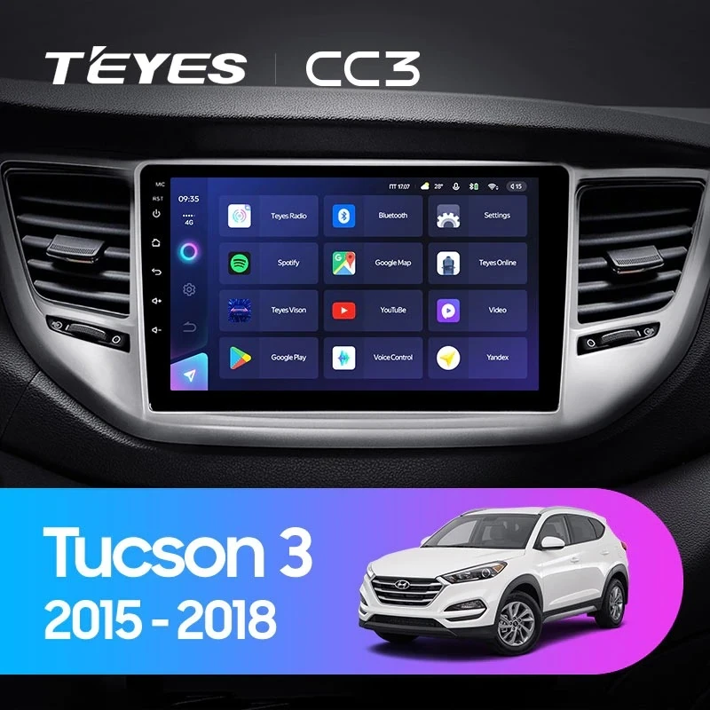 Штатная магнитола Teyes CC3 4/32 Hyundai Tucson 3 (2015-2018) Тип-A