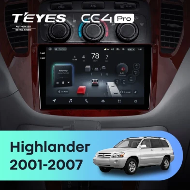 Штатная магнитола Teyes CC4 Pro 12/256 Toyota Highlander 1 XU20 (2001-2007)