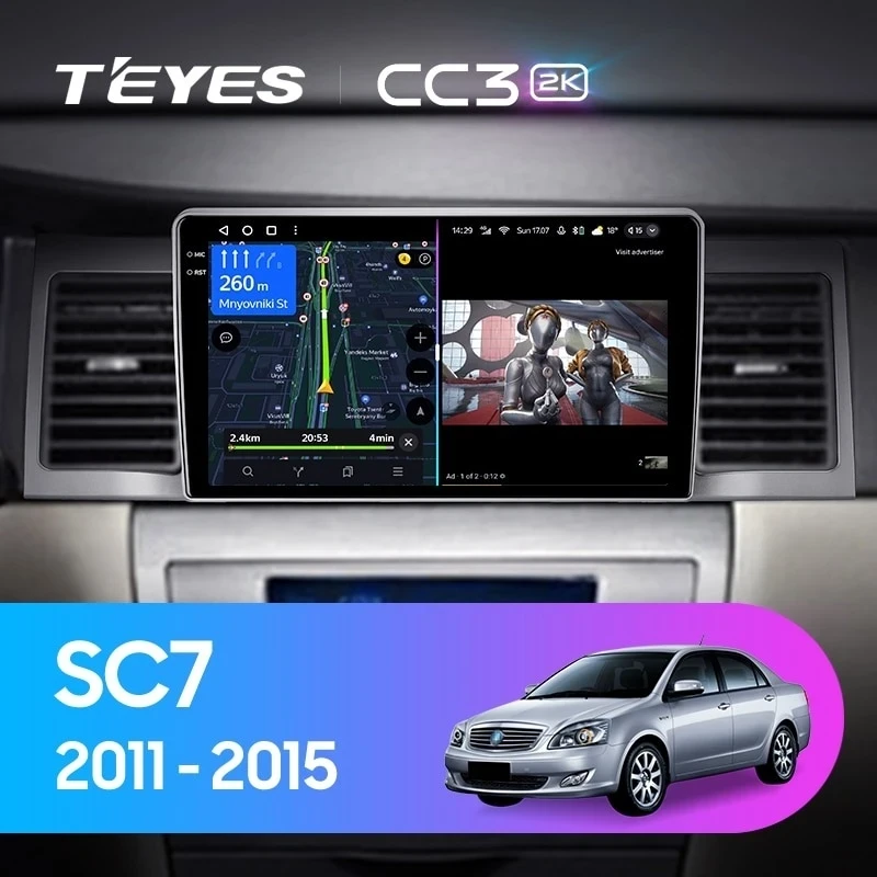 Штатная магнитола Teyes CC3 2K 360 6/128 Geely SC7 (2011-2015)