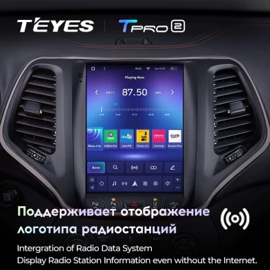 Штатная магнитола Tesla style Teyes TPRO 2 4/64 Jeep Cherokee 5 KL (2013-2018)