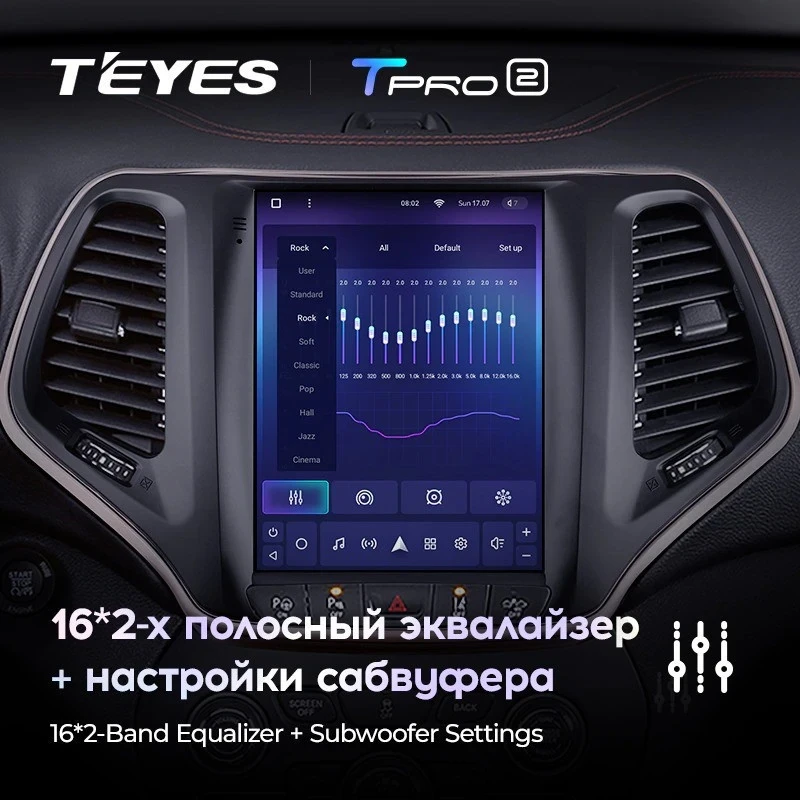 Штатная магнитола Tesla style Teyes TPRO 2 4/64 Jeep Cherokee 5 KL (2013-2018)