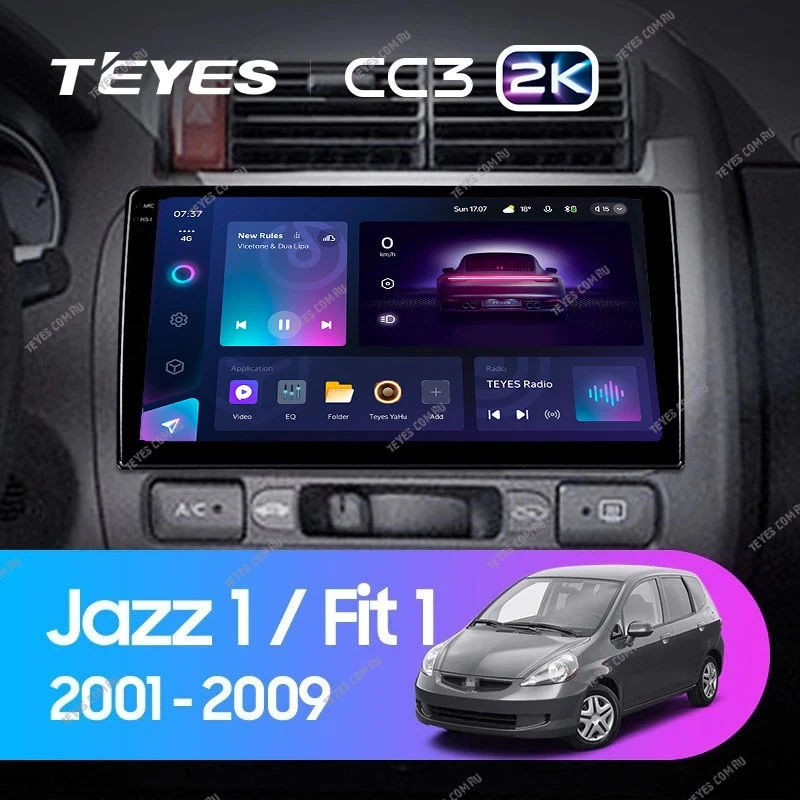 Штатная магнитола Teyes CC3 2K 4/32 Honda Fit 1 (2001-2009)