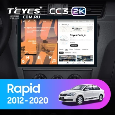 Штатная магнитола Teyes CC3 2K 6/128 Skoda Rapid NH3 NH1 (2012-2020) (11")
