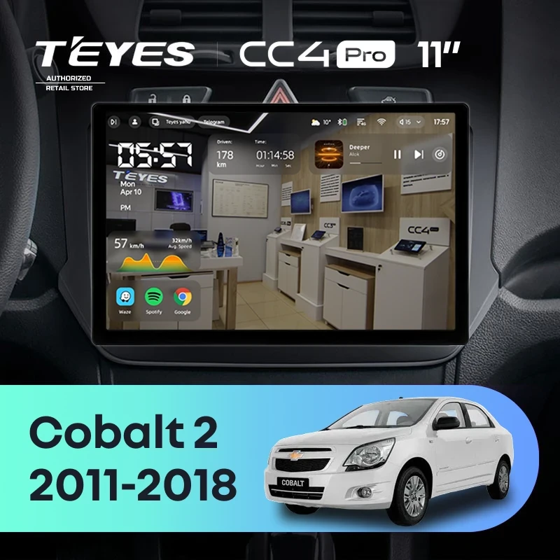 Штатная магнитола Teyes CC4 Pro 12/256 Chevrolet Cobalt 2 (2011-2018) (11")