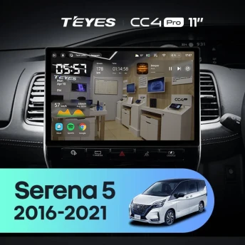 Штатная магнитола Teyes CC4 Pro 8/128 Nissan Serena 5 V C27 (2016-2021) F1 Правый руль (11")